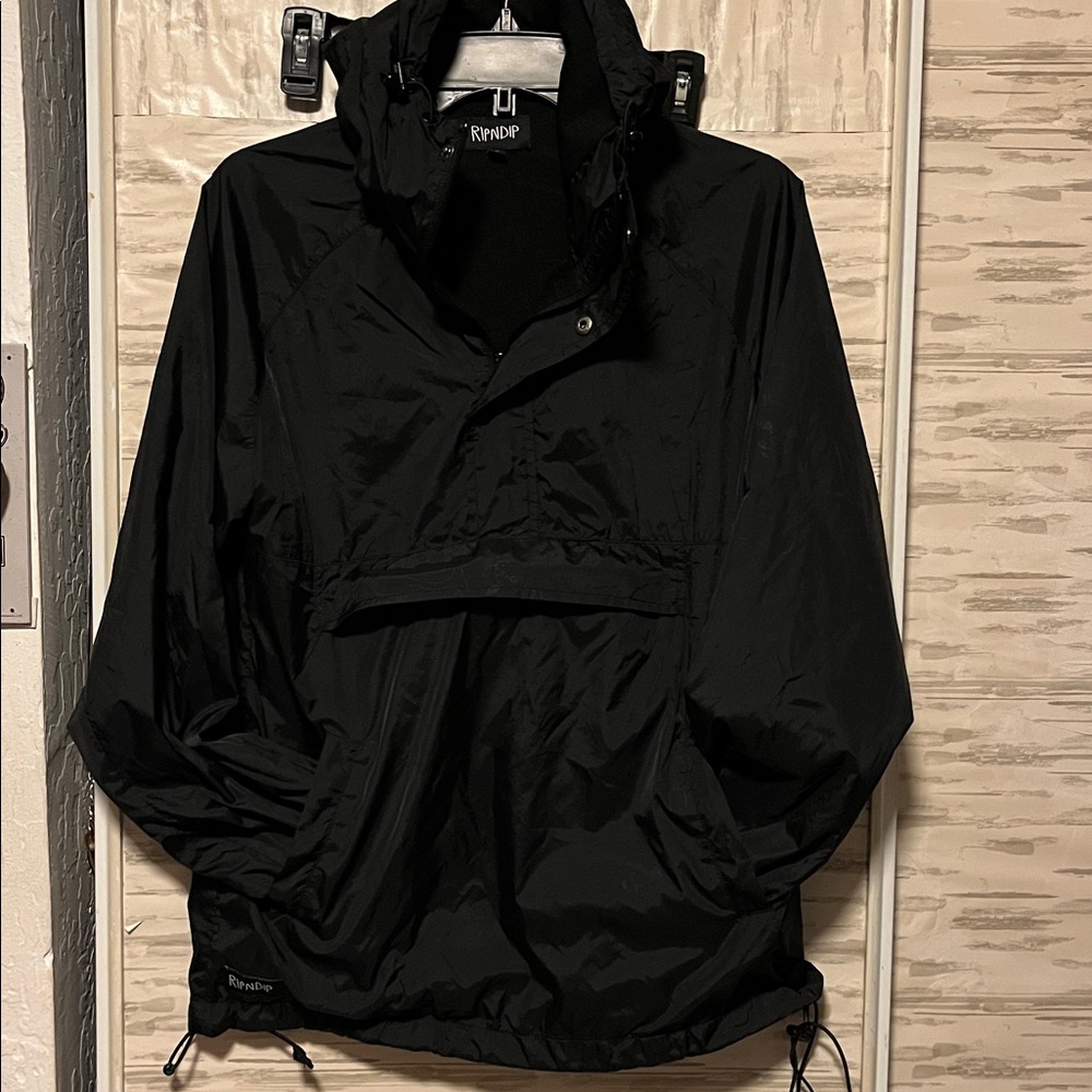 Ripndip Women's size Small windbreaker Jacket Cat hoodie pouch pocket black